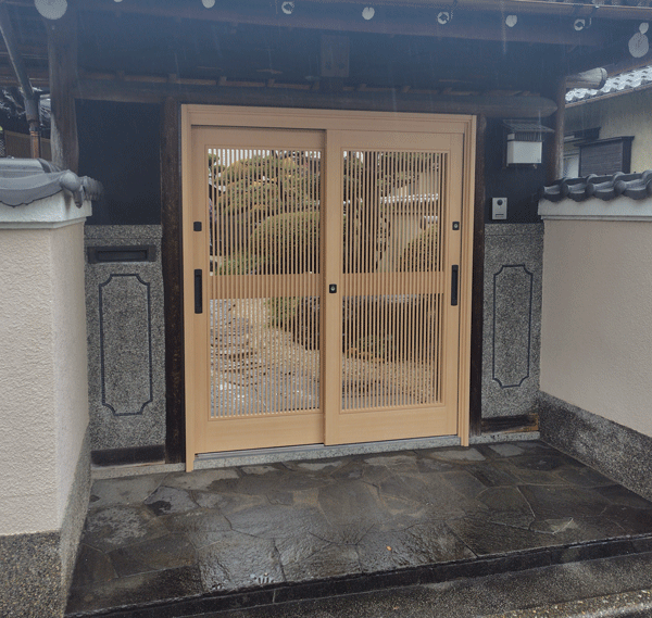 数寄屋門引き戸交換